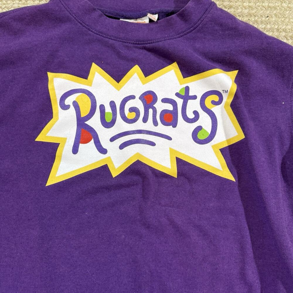 Nickelodeon Purple Rugrats Crew Neck Sweatshirt Chest Logo Size Small Kid-core - Picture 2 of 5